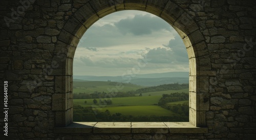 Medieval Castle Window View