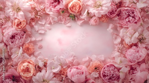 Delicate Floral Frame with Romantic Pink Flowers for Crafting and Design Projects