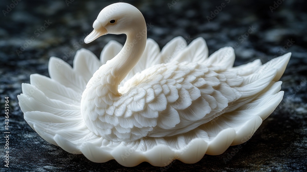 Obraz premium Detailed, elegant white swan figurine