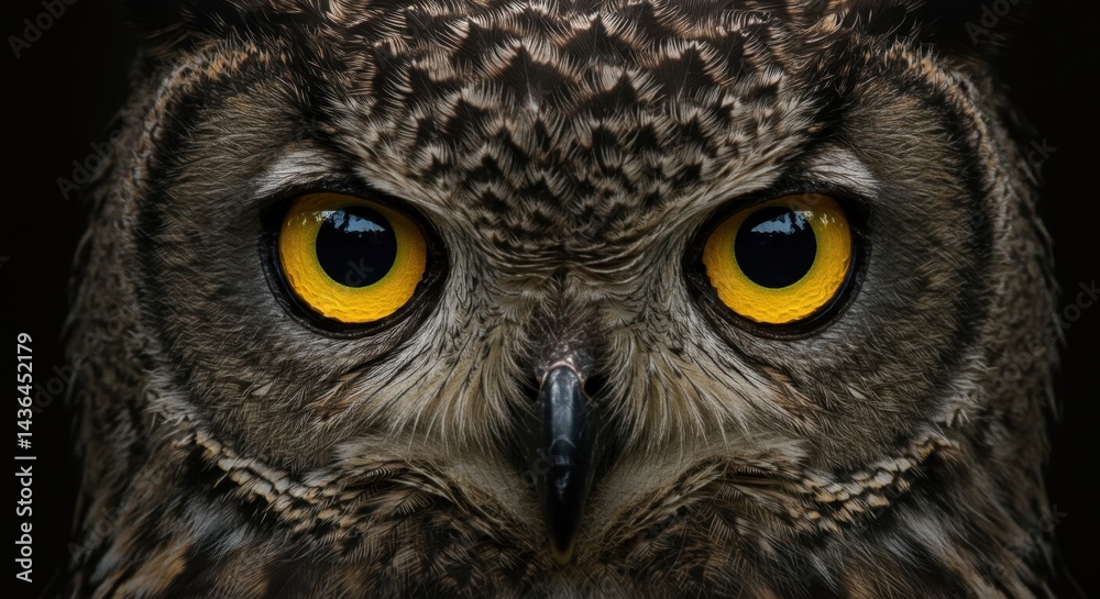 Obraz premium Symmetrical Owl Face Close-Up