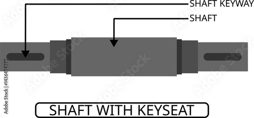 A two-keyway shaft. It is a mechanical shaft featuring two parallel keyways, allowing two separate components to be mounted securely for torque transmission