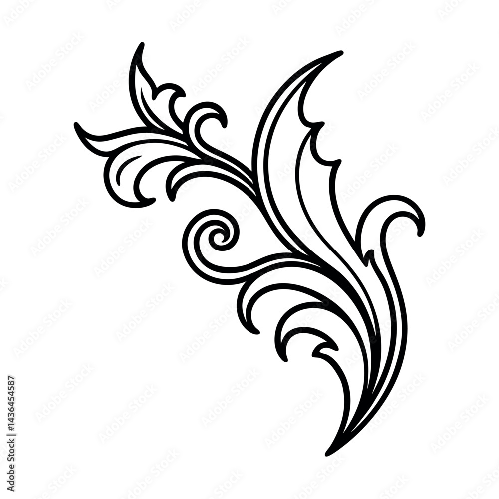 Outlined Polynesian Style Armband Ornament on White Background Outlined Polynesian Style Armband Ornament on White Background