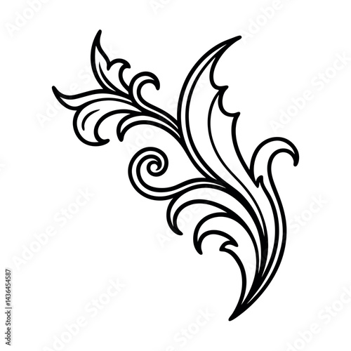 Outlined Polynesian Style Armband Ornament on White Background
