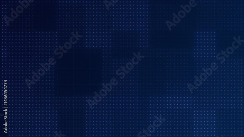 Abstract blue glow halftone dotted with thin grid lines creates a square animated background for UI technology screens or infographics. Seamless loop motion pattern. Fit for overlay layer