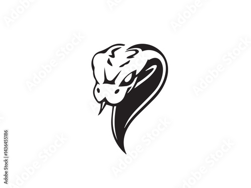 Snake silhouette on white background. Snake icon. Snake logo. Vector illustration. 