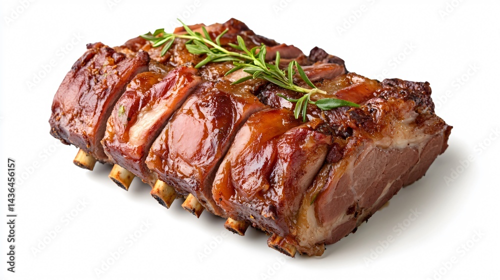 Delicious Pulled Pork Isolated on White Background - High-Quality Cut Out Image Delicious Pulled Pork Isolated on White Background - High-Quality Cut Out Image