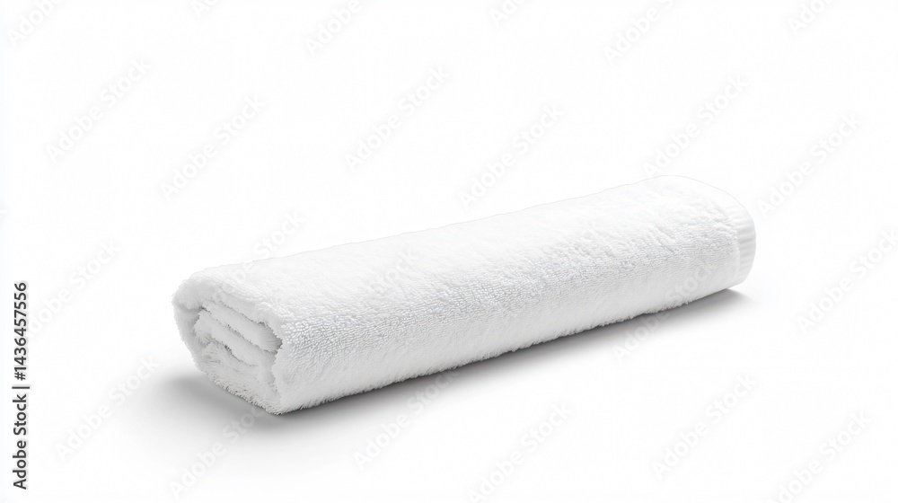 Luxury Rolled White Towels on Clean White Background for Spa or Hotel Use Luxury Rolled White Towels on Clean White Background for Spa or Hotel Use