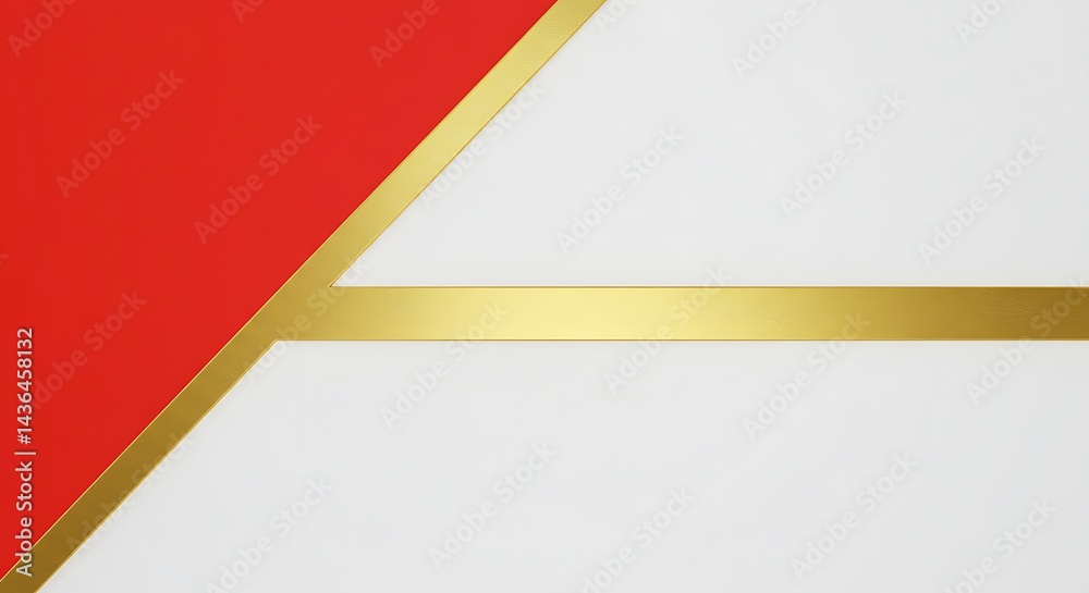 Obraz premium Crimson & Gold Geometry AI Generated