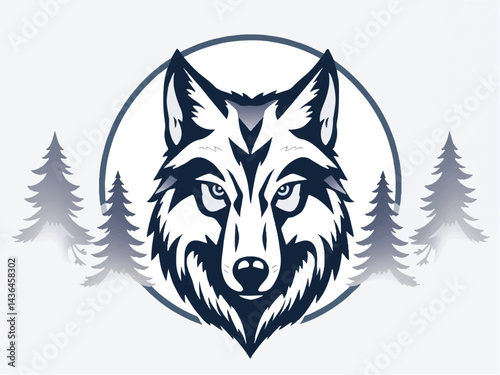 Wallpaper Mural Wolf logo. Wild head wolf fierce face logo design. Wolf head icon, wolf head simple logo vector silhouette.  Torontodigital.ca