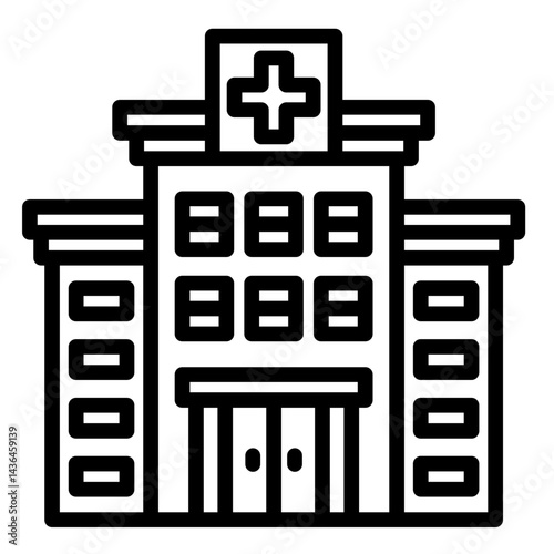 Hospital Building  Icon Element For Design	
