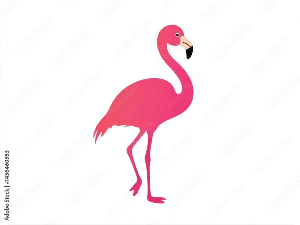 Fototapeta premium Minimalistic flamingo logo icon isolated on a white background. Flamingo vector illustration.