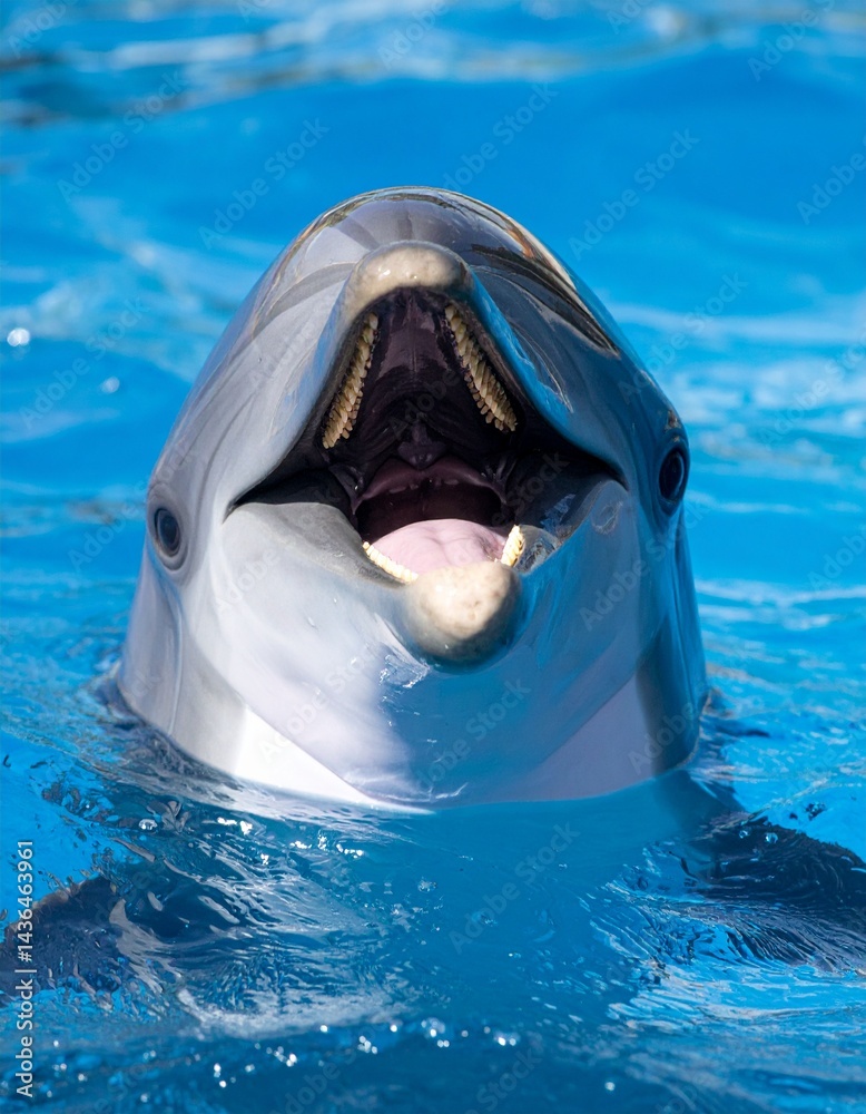 Obraz premium Dolphin, smiling, close up