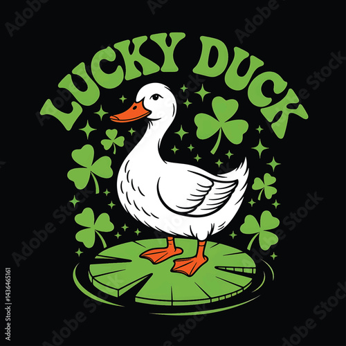 duck with typography illustration stock photos