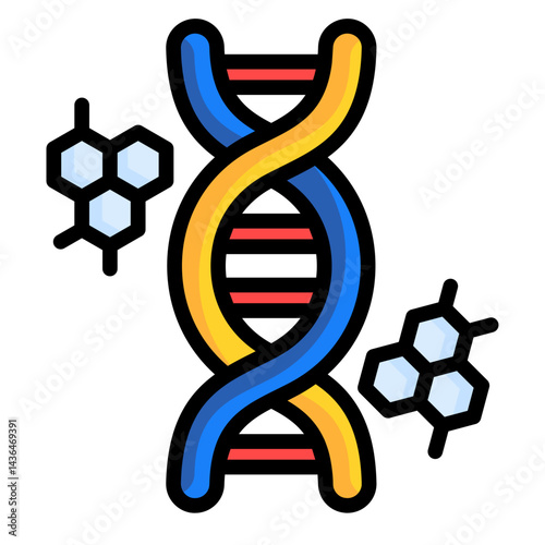 Dna Helix  Icon Element For Design	