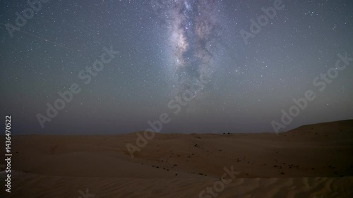 Day to night 4k Time lapse of camping in desert sans dune with beautiful night Stars milky way motion