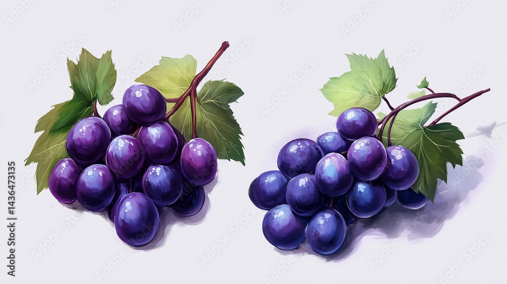 Fototapeta premium Fresh grape on white background 