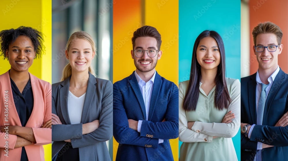 group of young business people with different ethnicity work together as a team