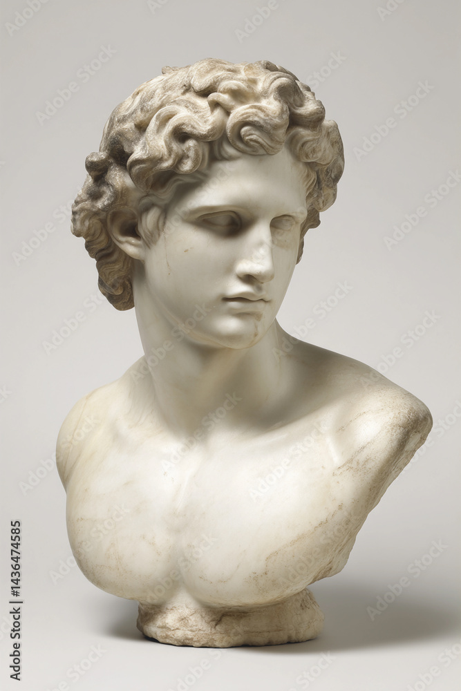 Obraz premium Marble bust of a young man.