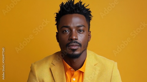 Portrait of a Confident Black Man in Yellow