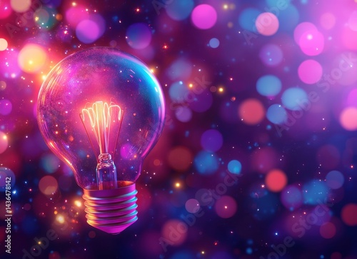 A dynamic double exposure depicts a glowing lightbulb as a symbol of an idea, with light streaks forming arrows that represent forward momentum and innovation, all set against a dark background that