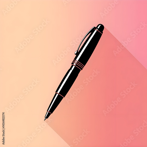 fountain pen on a red background