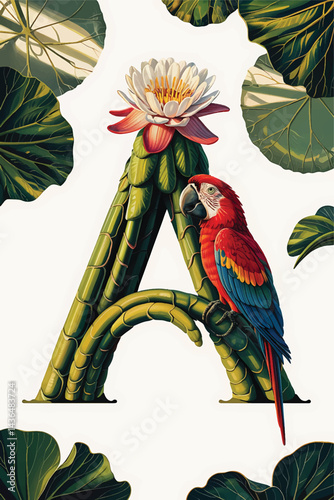 font art design by nature and bird stock photos illustration