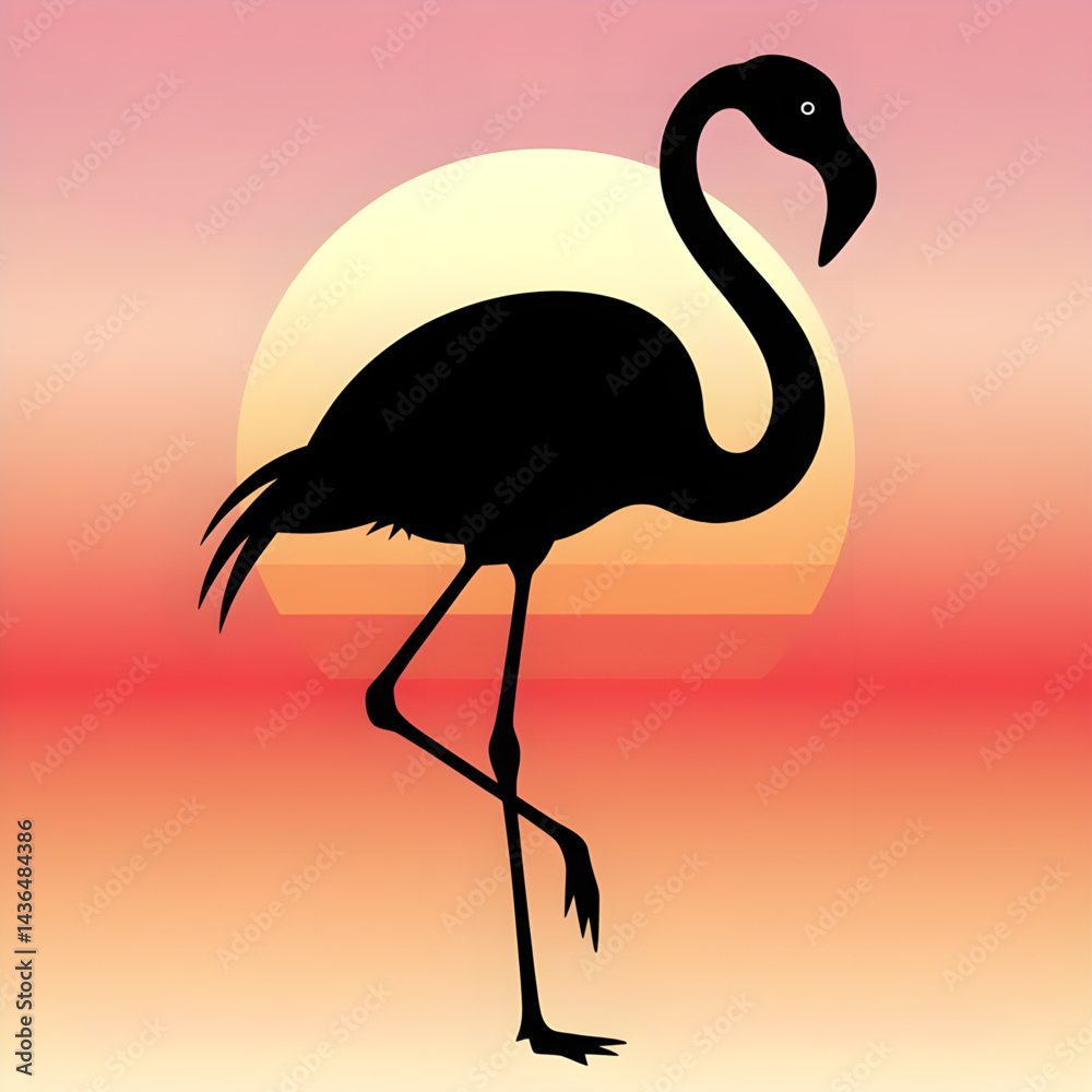 Naklejka premium flamingo silhouette vector