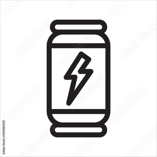 energy drink can icon. aluminum soda can line art vector icon on white background