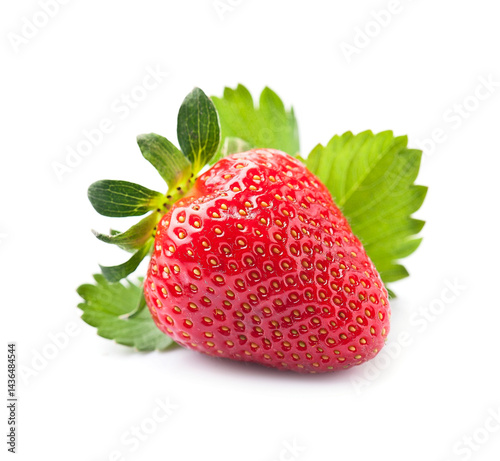 Wallpaper Mural Sweet strawberry with leaves on white backgrounds Torontodigital.ca