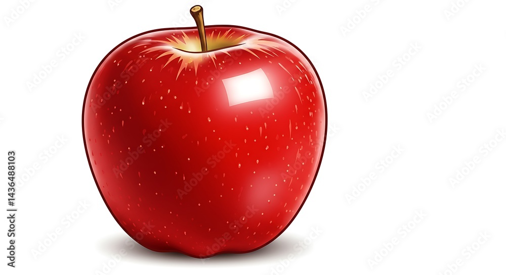 Obraz premium Red Apple Illustration on White Background