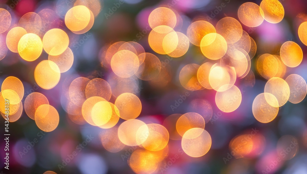 Fototapeta premium A dreamy, gentle, and ethereal visual effect is achieved through the use of a soft pink and purple gradient backdrop with blurred bokeh circles