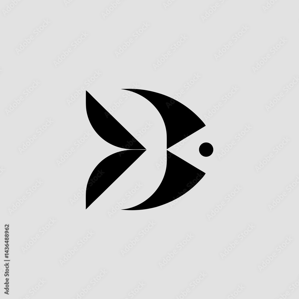 Fototapeta premium Fish Simple Marine Logo Silhouette Vector