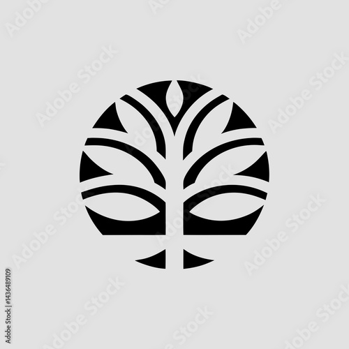 Tree Minimal Design Logo Silhouette Vector