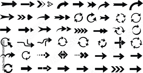 Arrow silhouette vector set
