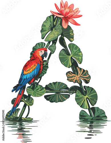 font art design by nature and bird stock photos illustration