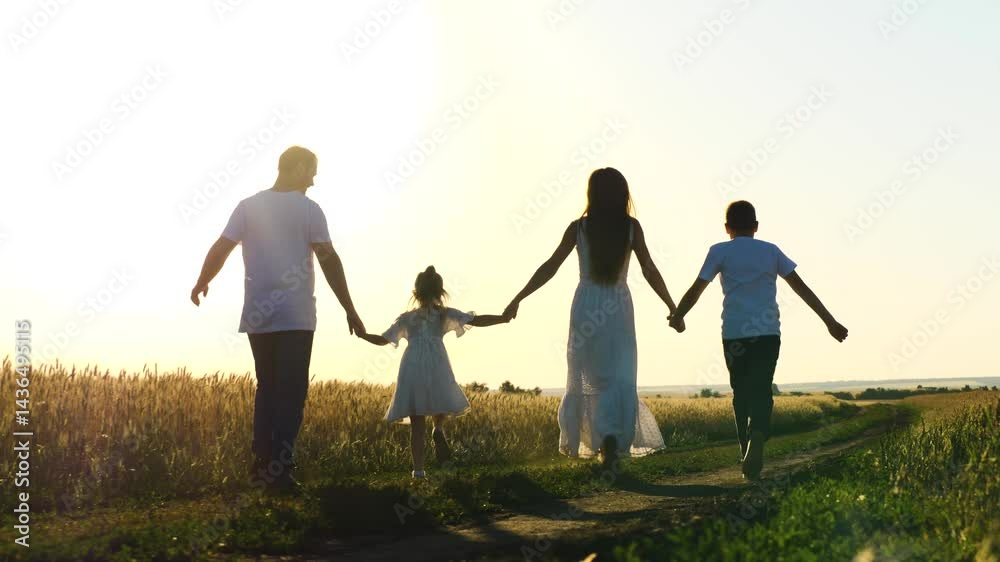 mother father child daughter son run sunset, holding hands parents girl boy, happy family, wheat field, childhood dream, parents cheerful children, summer holidays, girl boy dreams, summer children mother father child daughter son run sunset, holding hands parents girl boy, happy family, wheat field, childhood dream, parents cheerful children, summer holidays, girl boy dreams, summer children