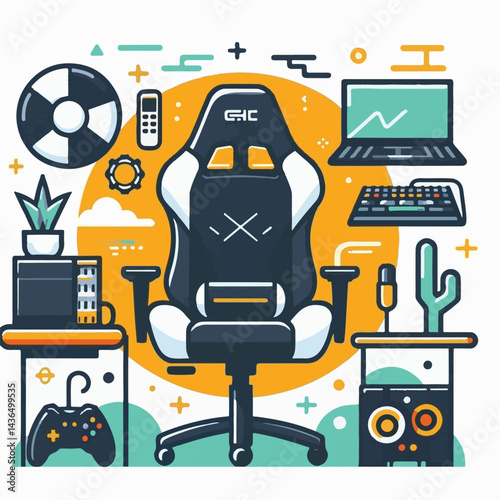 chair, gaming, modern, gamer, game, equipment, entertainment, empty, background, computer, business, isolated, work, comfort, armchair, interior, design, video, furniture, object, technology, office, 