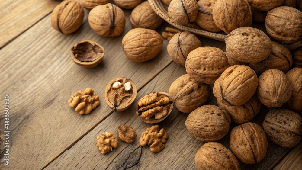 Background of Many Half-Cleaned Walnuts with Natural Texture and Organic Look for Healthy Eating, Autumn Harvest, and Culinary Concepts – Generative AI Background of Many Half-Cleaned Walnuts with Natural Texture and Organic Look for Healthy Eating, Autumn Harvest, and Culinary Concepts – Generative AI