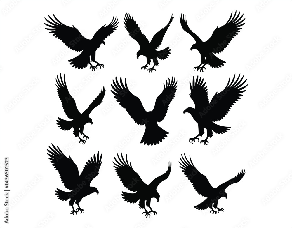 Obraz premium Vintage Eagle Silhouettes Collection
