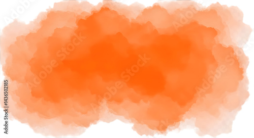 orange watercolor brush stroke at transparent background