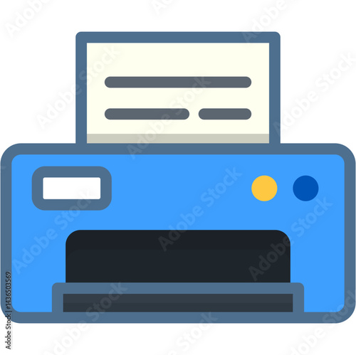 Printer SVG Vector Icon – Flat Design for Printing, Office Equipment, Document Printing, Technology, and Paper Management

