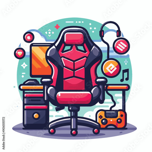 chair, gaming, modern, gamer, game, equipment, entertainment, empty, background, computer, business, isolated, work, comfort, armchair, interior, design, video, furniture, object, technology, office, 