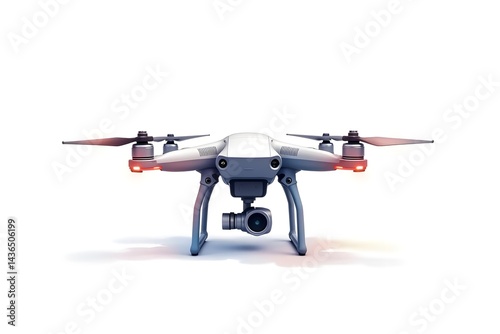 Watercolor Drone Illustration of Aerial Camera Device