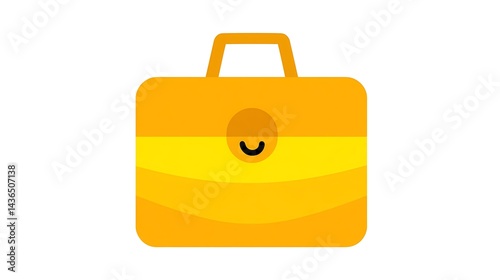 Free Download Cheerful yellow briefcase, simple design,  carrying case - GFXLoad