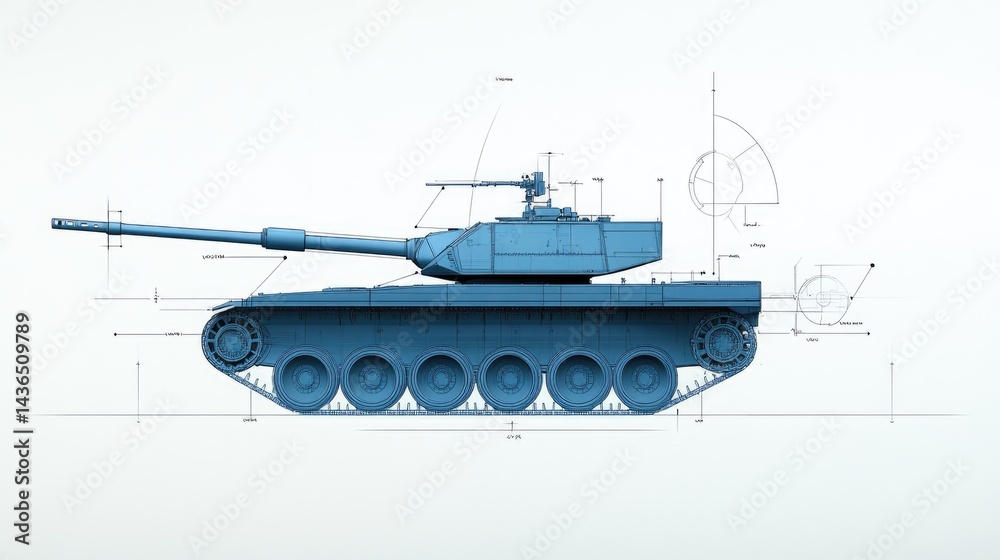 Fototapeta premium Technical Drawing of a Tank