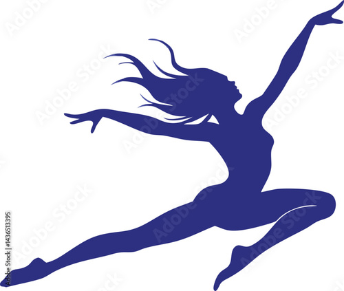Dynamic Silhouette of a Woman Leaping Gracefully