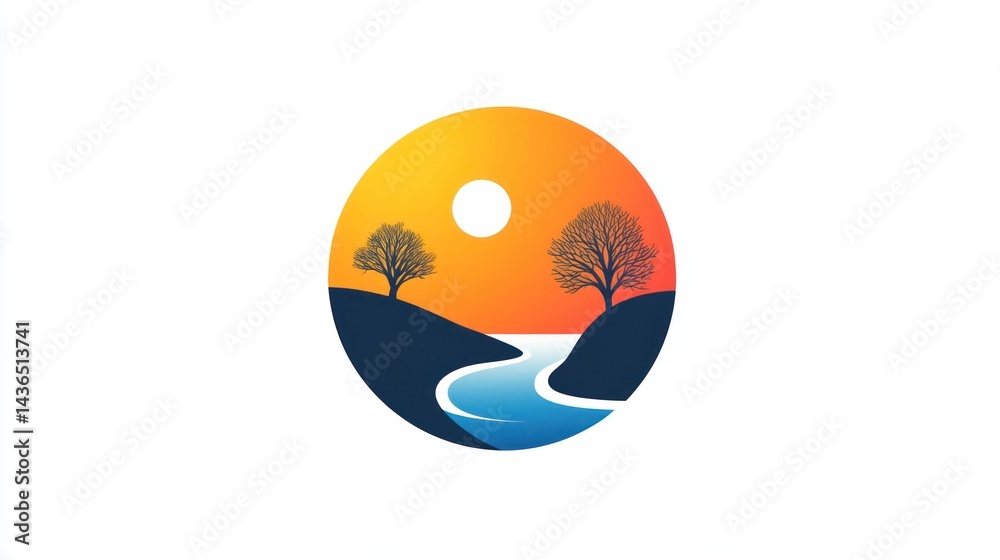 Fototapeta premium Scenic landscape logo design