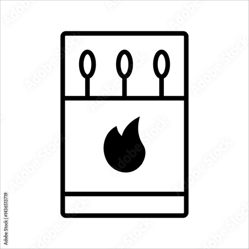 Open matchbox with matchsticks line icon. linear style sign for mobile concept and web design. Matches and Matchbox outline vector icon. Symbols, logo illustrations. Vector graphics