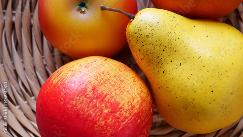 artificial apple pear and orange
