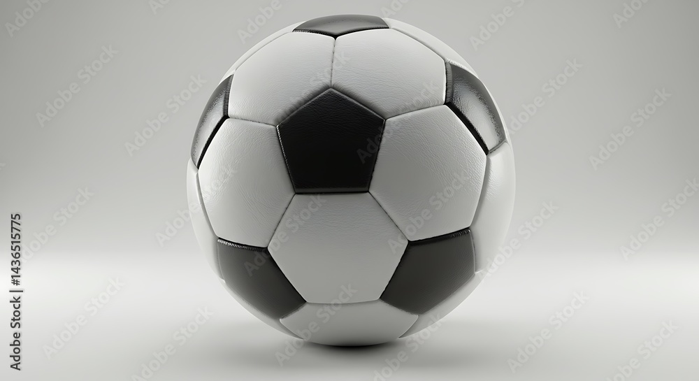 Obraz premium Soccer Ball Close-up on Neutral Background Sport Equipment